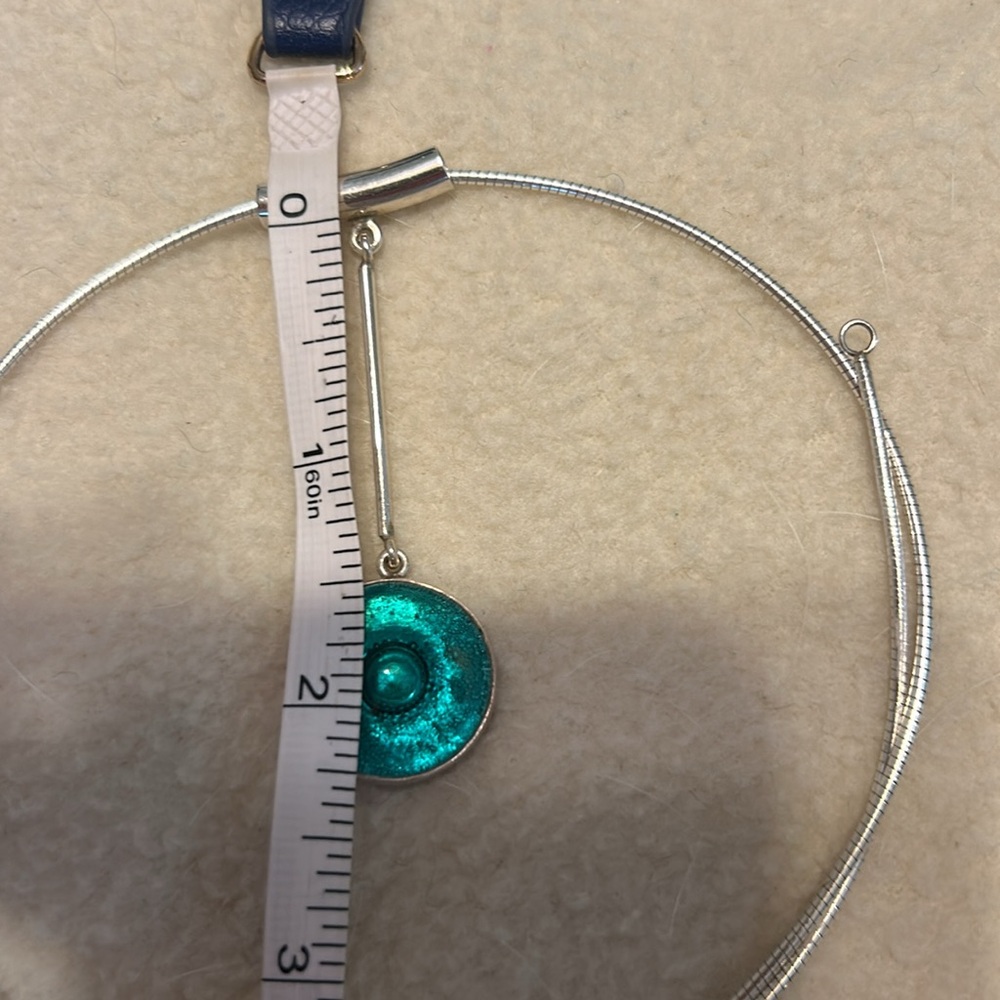 Sterling Silver Pendant and earrings on cable chain 950 TOC - Picture 6 of 7